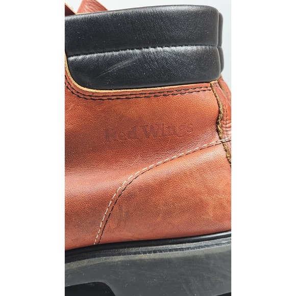 VTG Red Wing Boots Mens 8.5 H‎ Red Leather Steel Toe Work USA Made ANSI Z41 PT91 - Picture 9 of 10